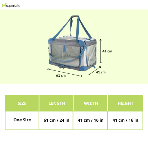 Fofos Outdoor Camping Carrier for Dogs and Cats (Grey/Blue)