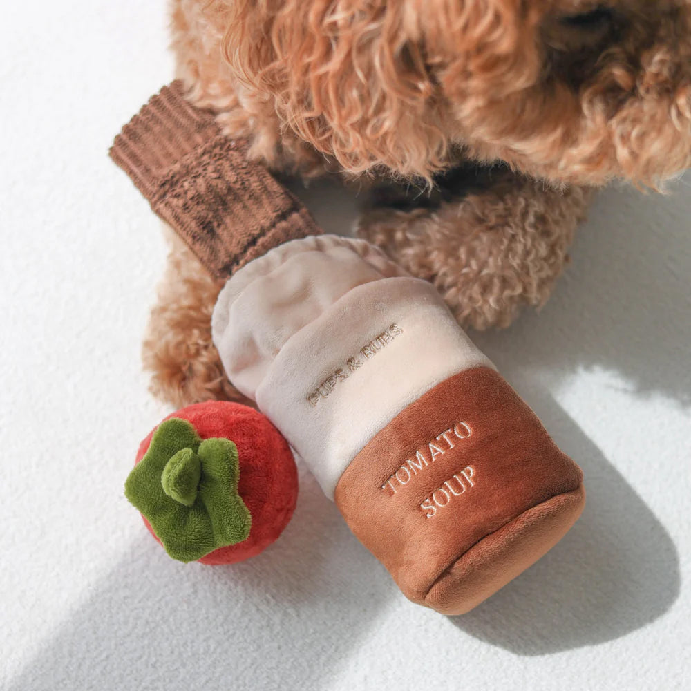 Tomato Soup Nosework Dog Plush Toy